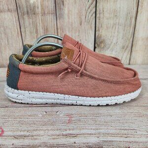 Hey Dude Wally Washed Canvas Men Size 9 Comfort Walking Lightweight Shoes Loafer